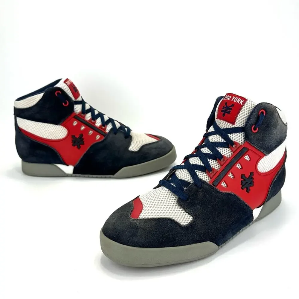 Zoo York The Capital Men High Top Sneaker Size 12 Red Blue White Suede & Leather